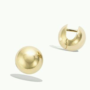 Earrings ball made in fr snap 18k huggie